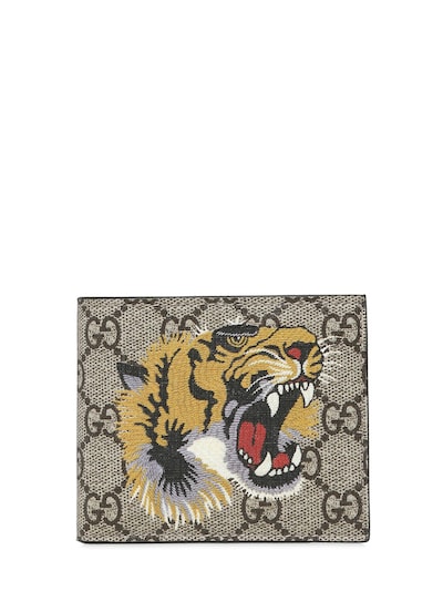 Shipley Sacrifice violet Gucci - Tiger gg supreme coated canvas wallet - Beige | Luisaviaroma