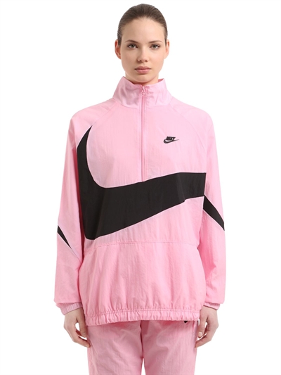 nike - "waporwave swoosh"编织运动夹克 - 粉色