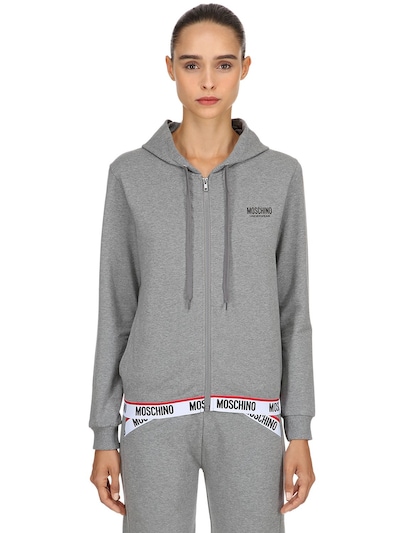 moschino zip up hoodie