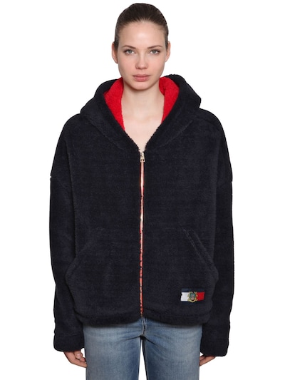 tommy hilfiger logo teddy hoody