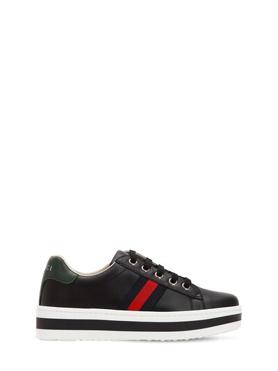 gucci ace platform leather sneakers