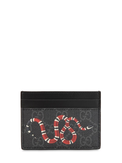 Gucci - Snake gg supreme card holder 