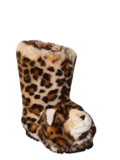 Dolce \u0026 Gabbana - Leopard plush boots 