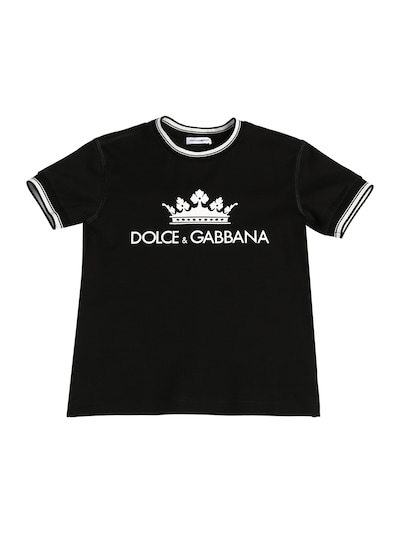 Dolce & Gabbana - Logo print cotton jersey t-shirt - Black | Luisaviaroma