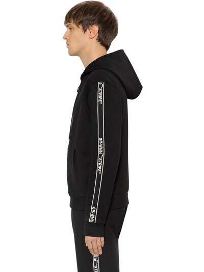 off white zip up hoodie