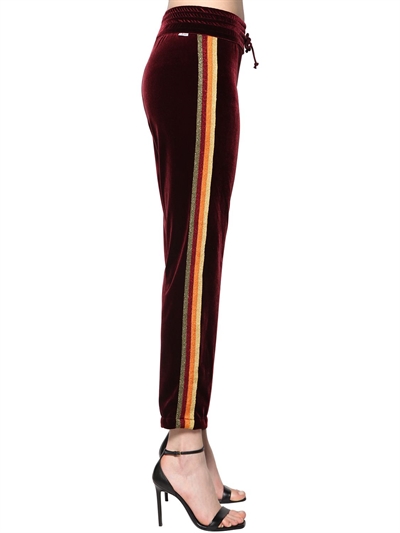 velvet track pants