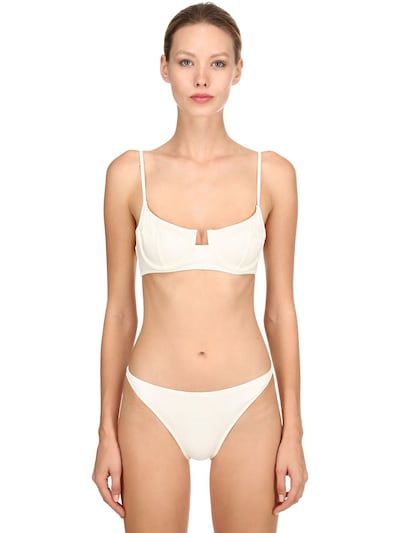 underwire white bikini