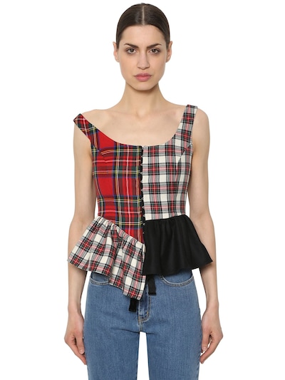 plaid bustier top