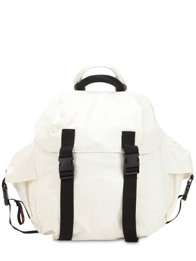 white cotton backpack