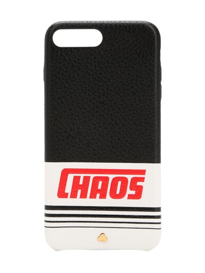 Chaos - Reflective leather iphone 7/8 plus cover - Black | Luisaviaroma