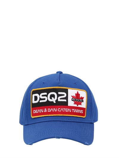 DSQUARED2 - EMBROIDERED PATCH COTTON CANVAS HAT