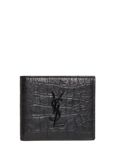SAINT LAURENT - EASTWEST EMBOSSED LEATHER WALLET