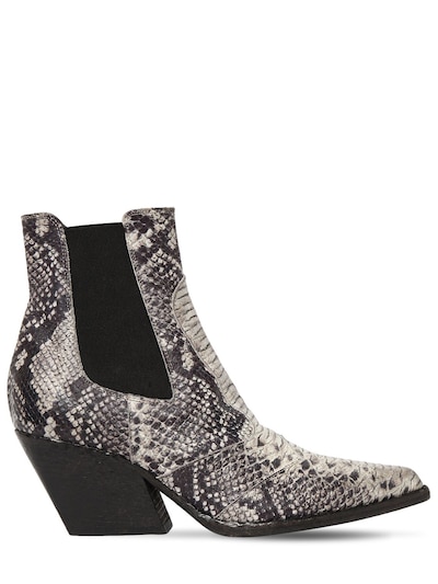 Elena Iachi - 60mm snake print leather cowboy boots - Roccia | Luisaviaroma
