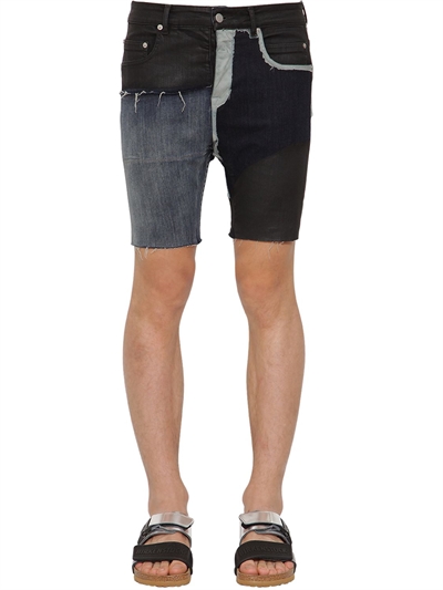 rick owens denim shorts