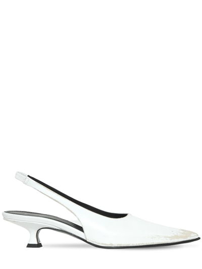 white leather slingback heels