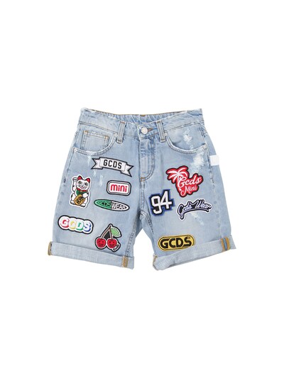 jean shorts with patches