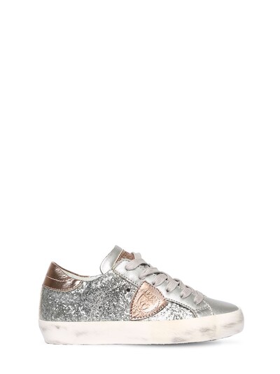 Paris glittered leather sneakers 