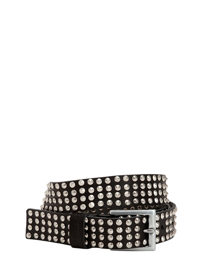 DIESEL - 30MM STUDDED LEATHER BELT