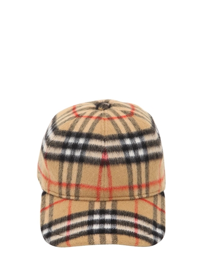 BURBERRY - VINTAGE CHECK WOOL BASEBALL HAT
