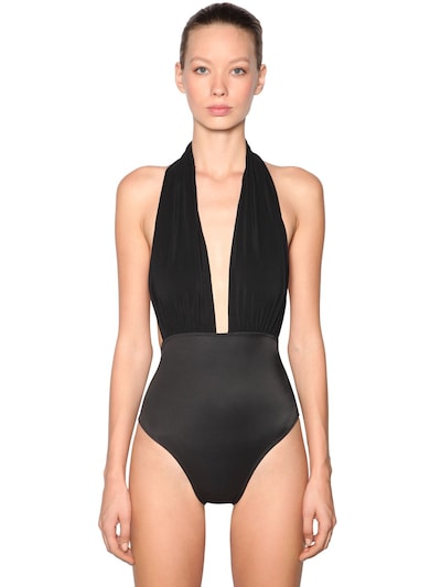 norma kamali halter swimsuit