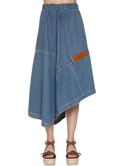 loewe denim skirt