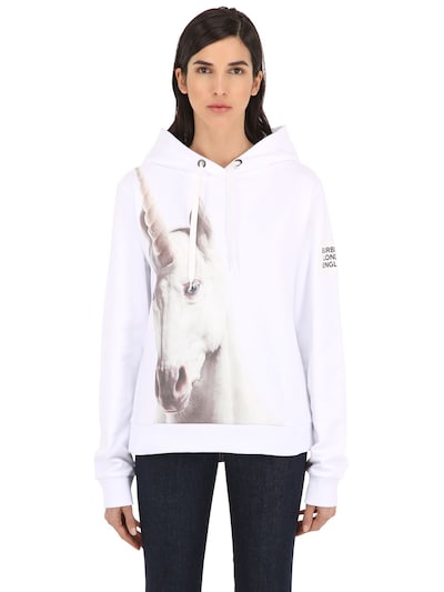 Unicorn print cotton sweatshirt hoodie 