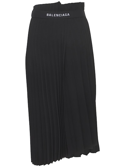 Balenciaga - Pleated jersey midi skirt - Black | Luisaviaroma