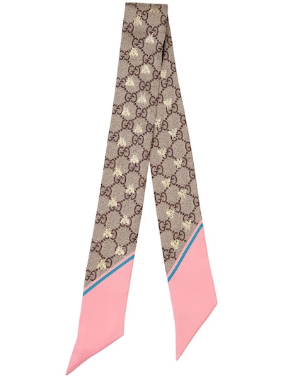 Gg supreme printed silk twill scarf - Gucci - Women | Luisaviaroma