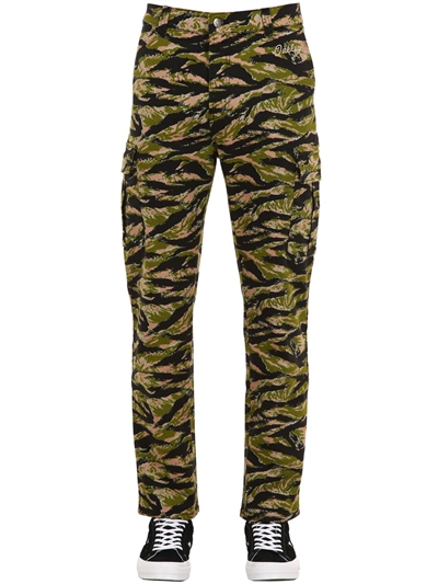 Tnp camo print cotton blend cargo pants 