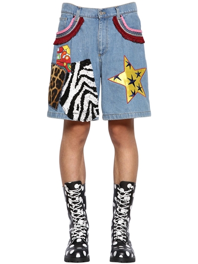 moschino denim shorts