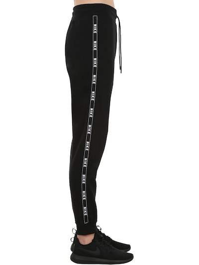 nike gel tape cuffed track pants black