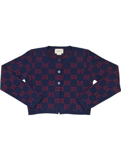 Gucci Cardigan Aus Jacquardstrick Mit Logo Luisaviaroma