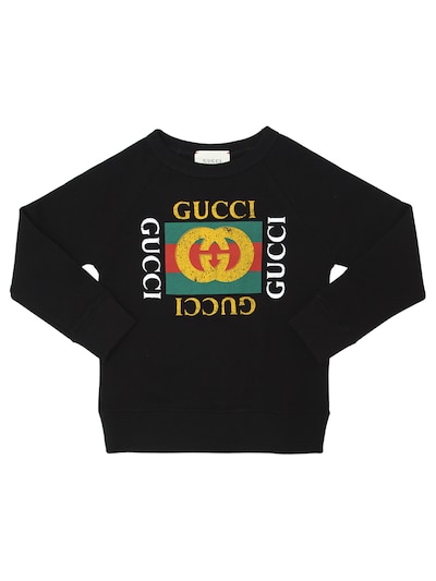 cotton sweatshirt with gucci logo