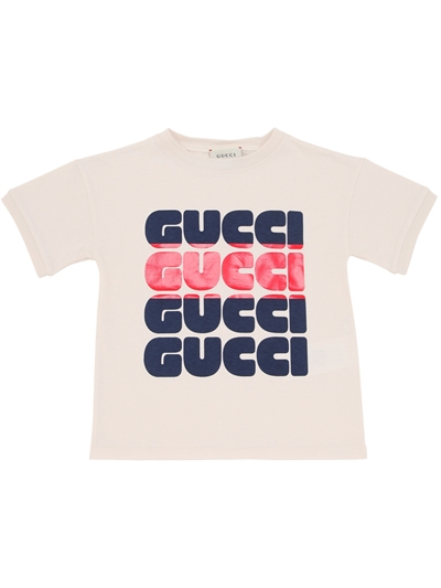 Gucci - Logo print cotton jersey t-shirt - | Luisaviaroma