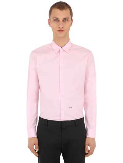 Dsquared2 Cotton Poplin Shirt In Pink