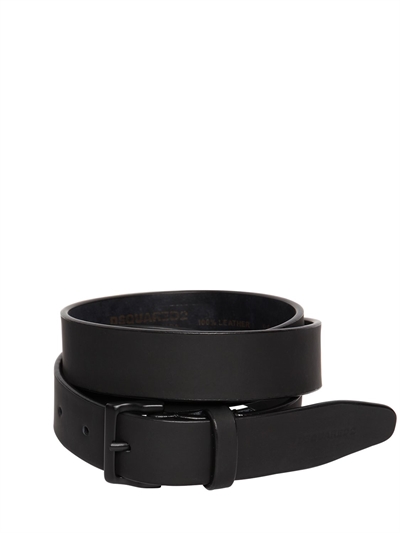 DSQUARED2 - 30MM RUBBERIZED LEATHER BELT