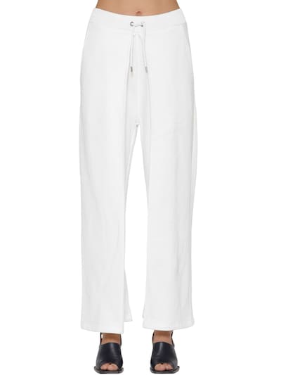 Aalto - Pleated cotton sweatpants w/ drawstring - White | Luisaviaroma