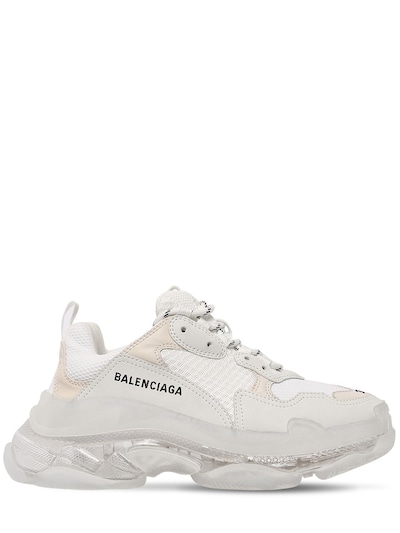 Balenciaga Shoes Mens Auth White Triple S Sneaker 115