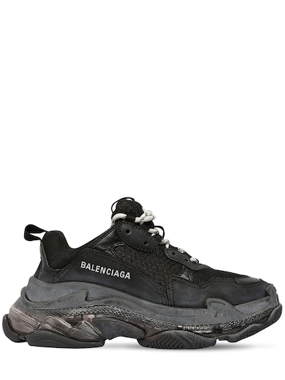 Balenciaga Triple S Black Pre distressed Bought from Depop