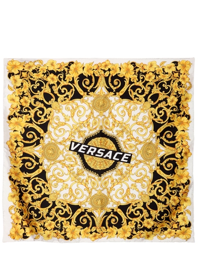 VERSACE - LOGO BAROQUE PRINT SILK SCARF