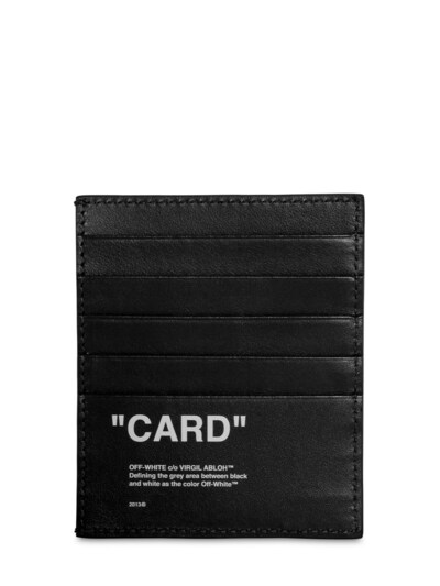 off white black card holder