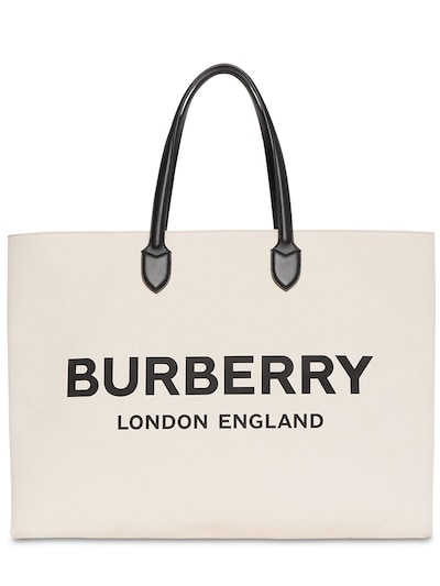 Burberry - Logo cotton tote bag 