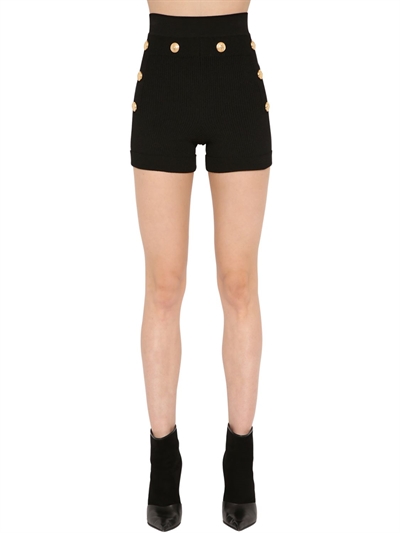 high waisted knit shorts