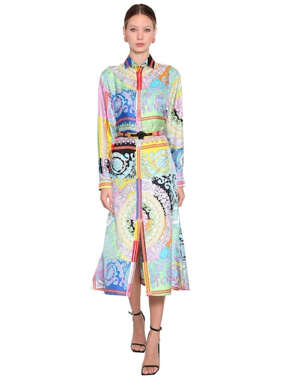 versace silk shirt dress