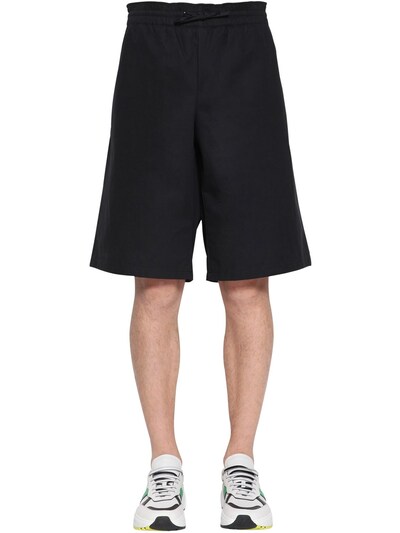 Bottega Veneta Waterproof Cotton Poplin Shorts In Black