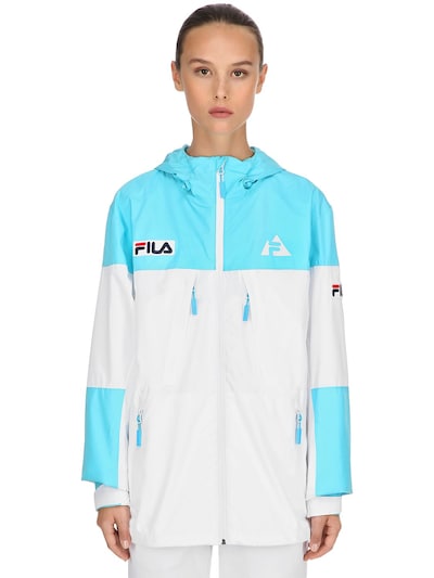 Fila Urban - Holt shell logo nylon jacket White/Aqua | Luisaviaroma