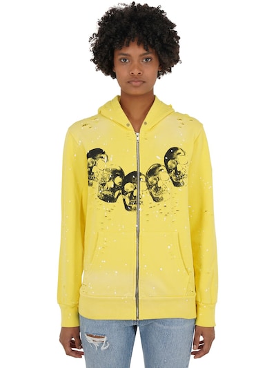 yellow zip up hoodie