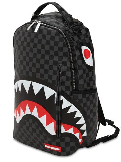 black checkered backpack