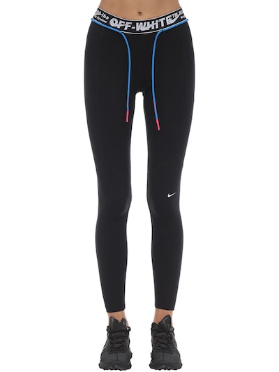 off white nike leggings blue