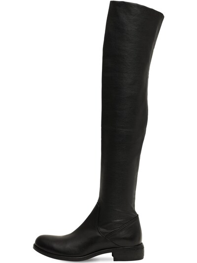 30mm stretch faux leather boots 
